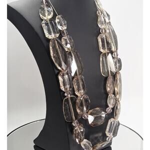 Fabulous Statement Necklace Jones New York Champagne Crystal Faceted Nuggets